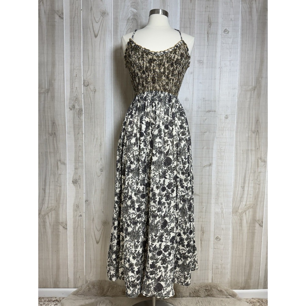 NWT Free People Sweet Nothings Midi Dress Large Tea Combo Boho Spaghetti Strap